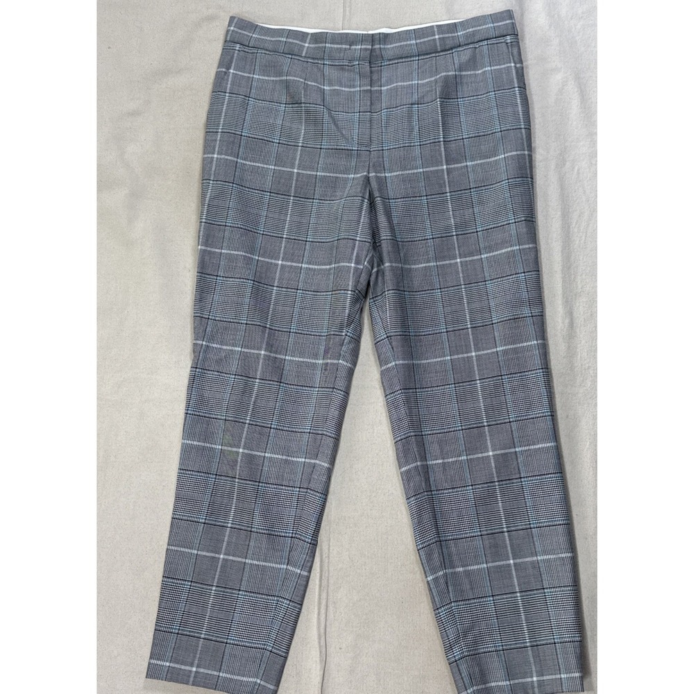 ESCADA Talarantom Plaid Virgin Wool Silk Pant Trouser Womens 38 (34x26) Cropped
